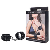 SPORTSHEETS Velvet Noir Handcuffs - Black Adjustable Cuff Restraints - Mr and Mrs D's