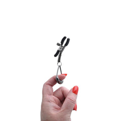 SPORTSHEETS Velvet Noir Tuggable Nipple Clamps - Gunmetal Adjustable Nipple Restraints - Mr and Mrs D's