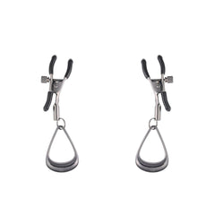 SPORTSHEETS Velvet Noir Tuggable Nipple Clamps - Gunmetal Adjustable Nipple Restraints - Mr and Mrs D's