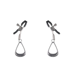 SPORTSHEETS Velvet Noir Tuggable Nipple Clamps - Gunmetal Adjustable Nipple Restraints - Mr and Mrs D's