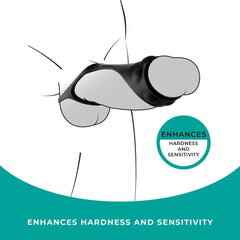 Strap The Balls - Black Cock Strap with Ball Stretcher - COCK RINGS - Mr and Mrs D's