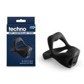 Techno - Strobe - Black - Black USB Rechargeable Vibrating Cock Ring with App Control - Mr and Mrs D's
