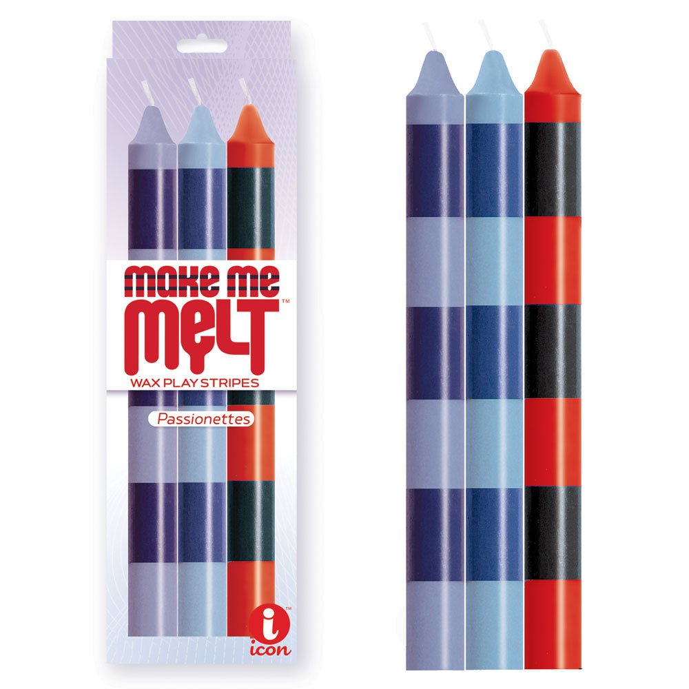 The 9's Make Me Melt Drip Candle 3 - Pk, Passionettes - Passion Coloured Drip Candles - 3 Pack - Mr and Mrs D's