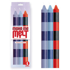 The 9's Make Me Melt Drip Candle 3 - Pk, Passionettes - Passion Coloured Drip Candles - 3 Pack - Mr and Mrs D's