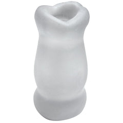 White ceramic vase with a unique design on a white background