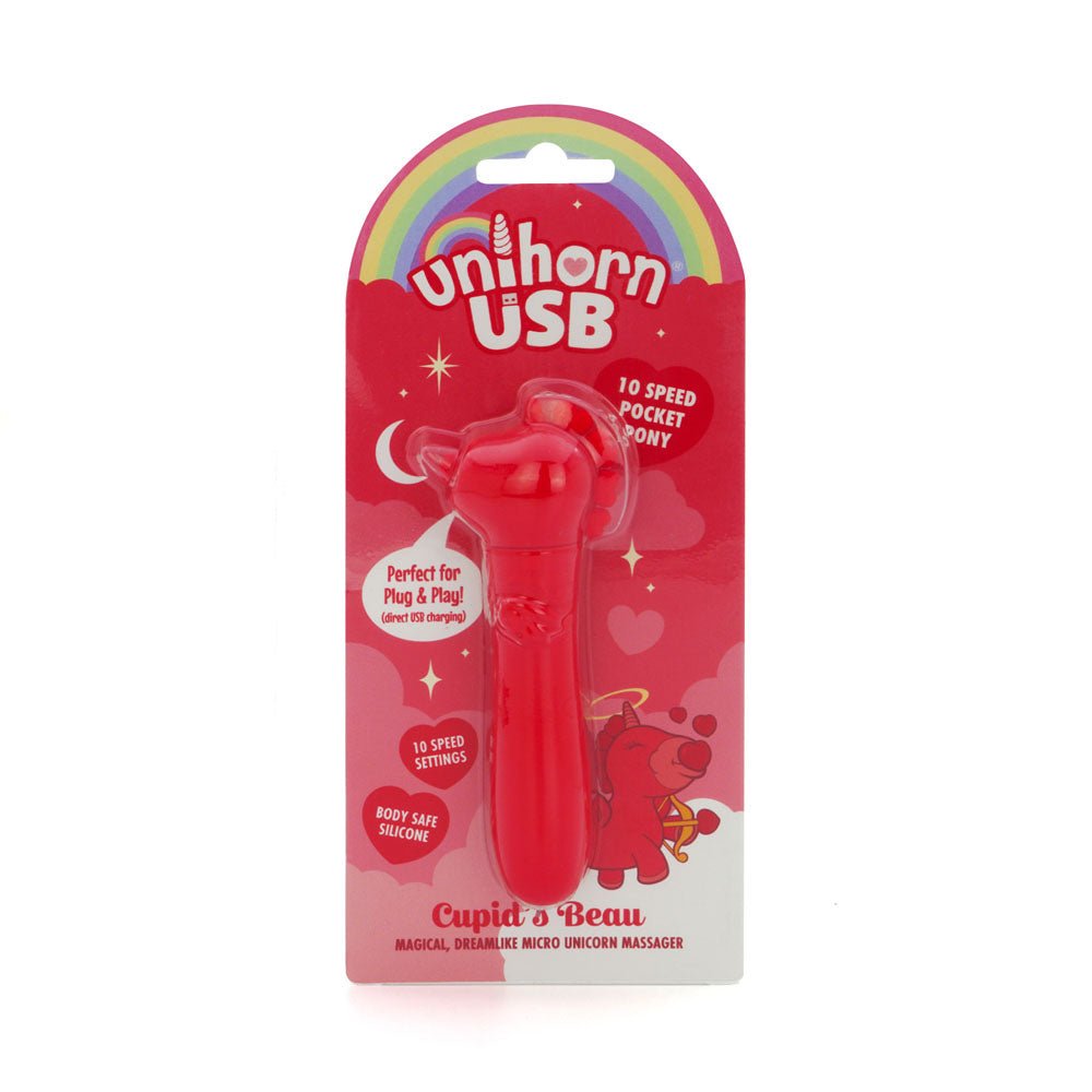 Unihorn - USB Bullet - Cupid's Beau - Red USB Rechargeable Vibrating Bullet - Mr and Mrs D's