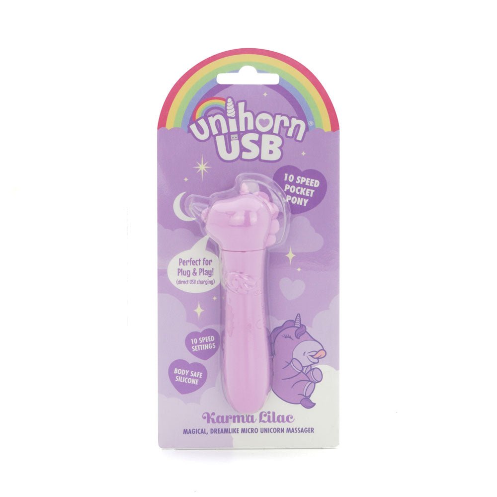 Unihorn - USB Bullet - Karma Lilac - Lilac USB Rechargeable Vibrating Bullet - Mr and Mrs D's