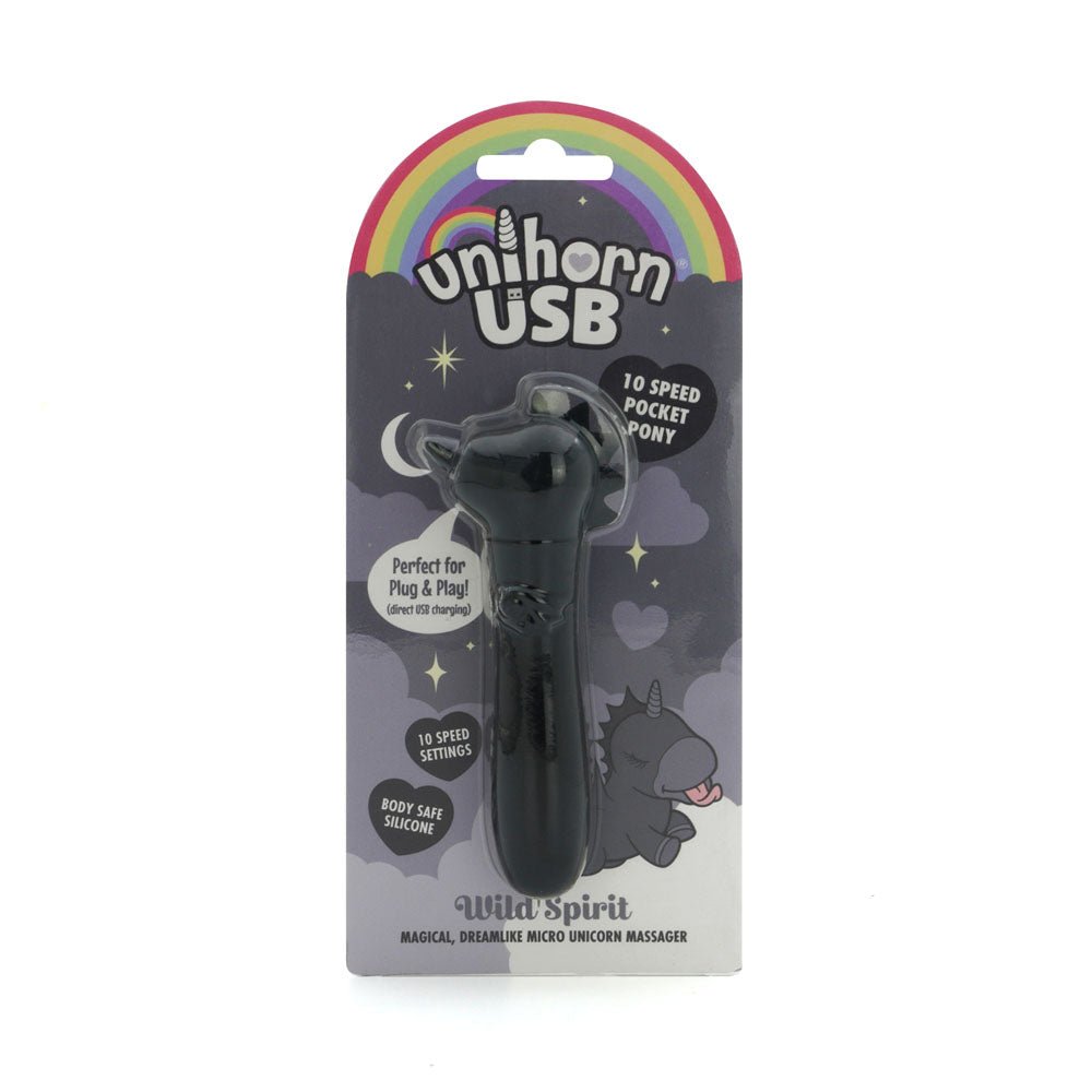 Unihorn - USB Bullet - Wild Spirit - Black USB Rechargeable Vibrating Bullet - Mr and Mrs D's