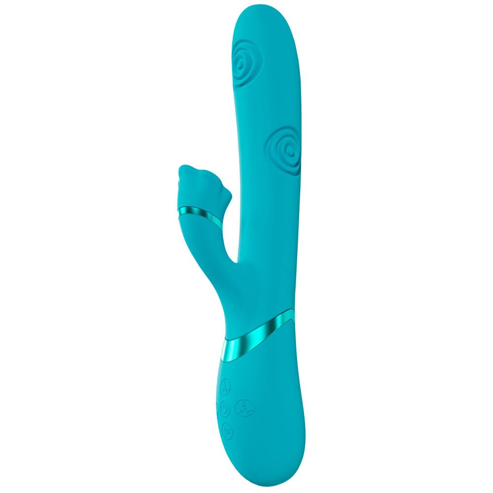 VIVE Fiore - Blue 25 cm USB Rechargeable Tapping Rabbit Vibrator - Mr and Mrs D's
