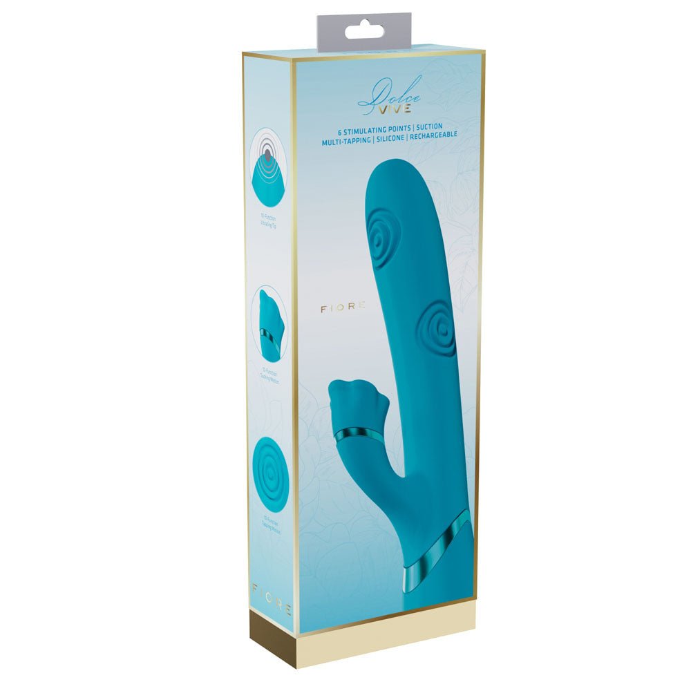 VIVE Fiore - Blue 25 cm USB Rechargeable Tapping Rabbit Vibrator - Mr and Mrs D's