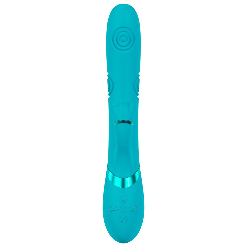 VIVE Fiore - Blue 25 cm USB Rechargeable Tapping Rabbit Vibrator - Mr and Mrs D's