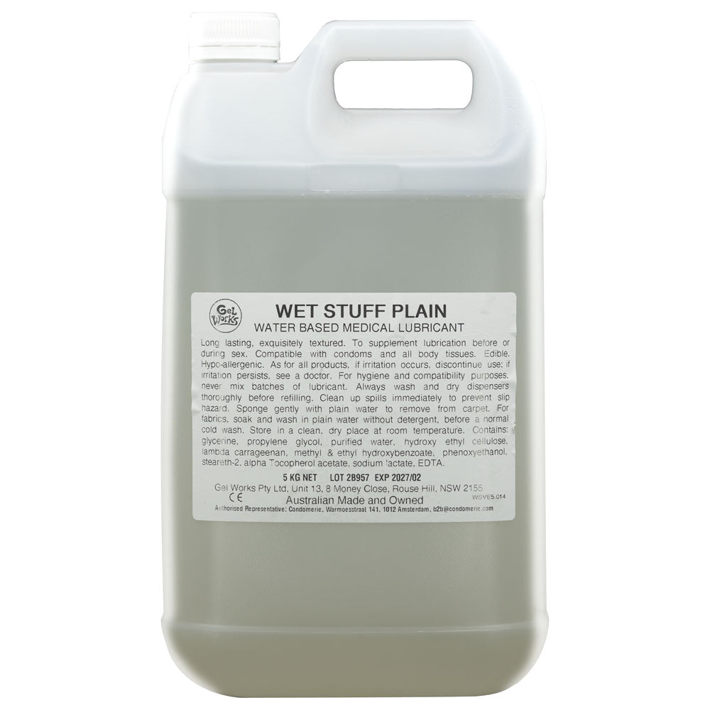 Wet Stuff Plain Water Based Lubricant with Vitamin E - 5 kg Bottle - Mr and Mrs D's