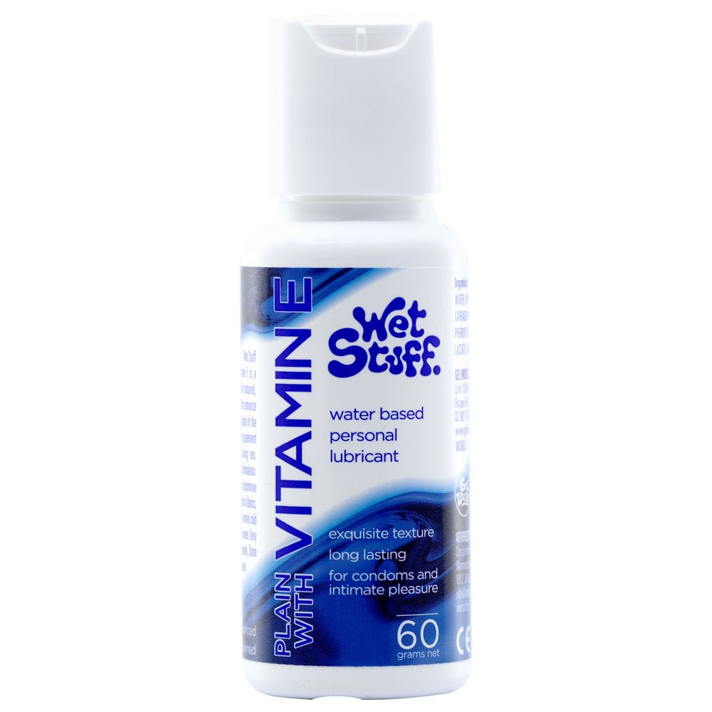 Wet Stuff Plain Water Based Lubricant with Vitamin E - 60 gram Bottle - Mr and Mrs D's