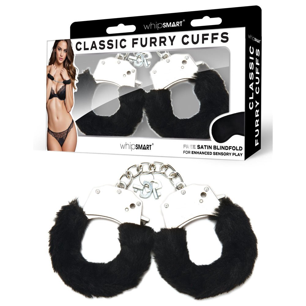 WhipSmart Classic Furry Cuffs - Black - Mr and Mrs D's