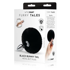 WhipSmart Furry Tales Black Bunny Tail Butt Plug - Mr and Mrs D's