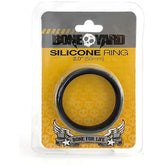 A packaged silicone ring labeled "Boneyard Silicone Cock Ring 50mm." Made from 100% silicone, the packaging is yellow with a skull design and features a banner with the text "Bone for Life" and winged skull illustrations at the bottom.