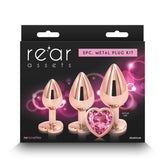 Rear Assets Trainer Butt Plug Kit - Rose Gold - Pink Heart