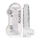 RealRock 9'' Realistic Dildo With Balls - Clear Dong