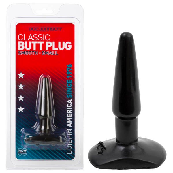 Classic Butt Plug Smooth Small - Black - Mr and Mrs D's