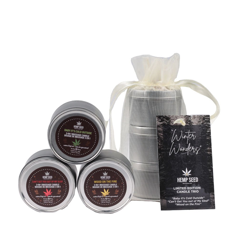 EB Hemp Seed Winter Wonders Massage Candle Trio - Mr and Mrs D's