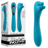 Evolved HEADS OR TAILS - Blue 19.3 cm USB Rechargeable Dual Ended Massager - Mr and Mrs D's