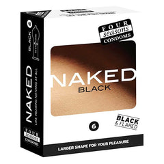 Four Seasons Naked Black Condoms 6's - Mr and Mrs D's