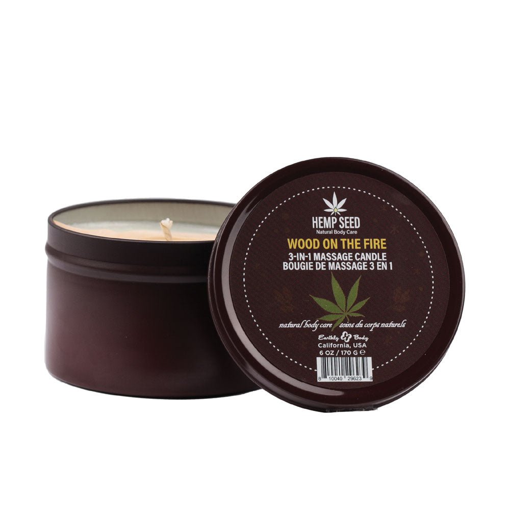 Hemp Seed 3 - In - 1 Massage Candle - Wood On The Fire - Mr and Mrs D's