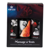 Hemp Seed Edible Massage A Trois 3 pack - Mr and Mrs D's