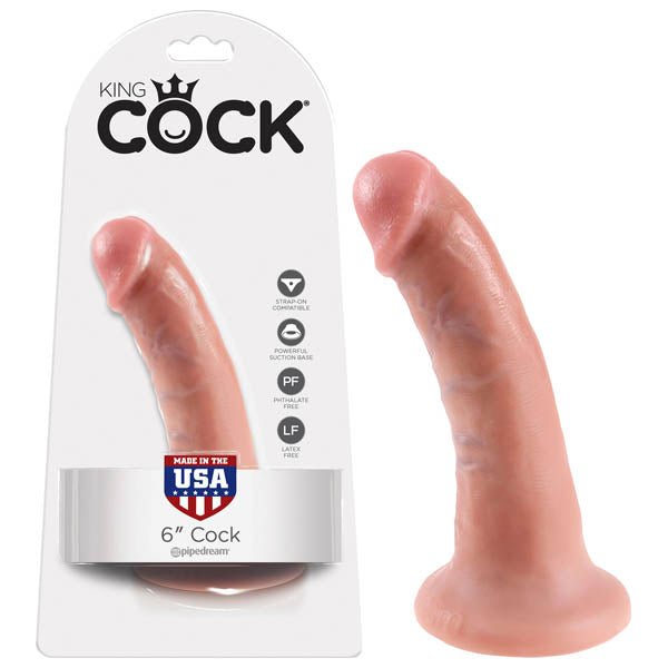 King Cock 6'' Flesh 15.2cm Dong - Mr and Mrs D's