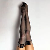Kixies ANGELICA Black Rhinestone Fishnet Size D Stockings - Mr and Mrs D's