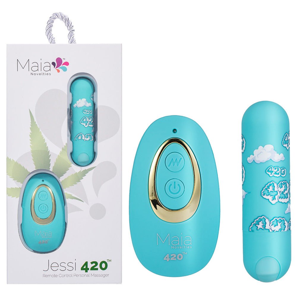 Maia JESSI 420 Remote Bullet Vibrator - Blue - Mr and Mrs D's