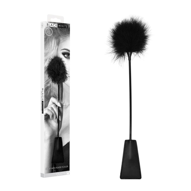 OUCH! Black & White Crop with Feather Tickler - Mr and Mrs D's