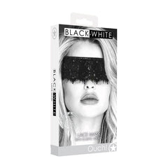 OUCH! Black & White Lace Mask With Elastic Straps - Mr and Mrs D's