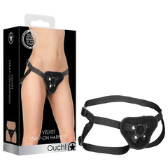 OUCH! Velvet & Velcro Adjustable Harness with O - Ring - Mr and Mrs D's