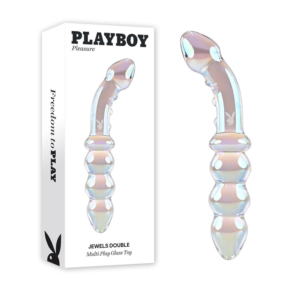 Playboy Pleasure JEWELS DOUBLE Glass Dildo and Butt Plug - Mr and Mrs D's