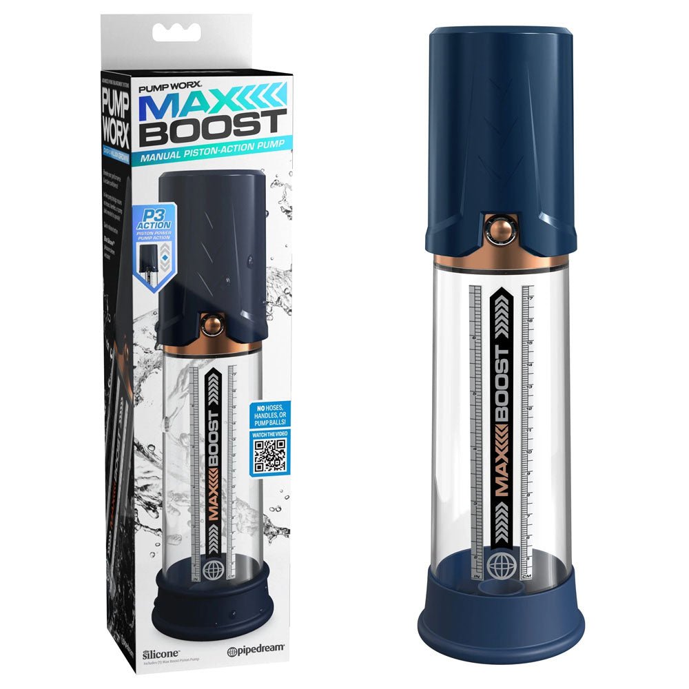 Pump Worx Max Boost Penis Pump - Blue - Mr and Mrs D's