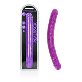 REALROCK 38 cm Double Dong Glow - Purple - Mr and Mrs D's