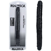 REALROCK 40cm Thick Double Dildo - Black - Mr and Mrs D's
