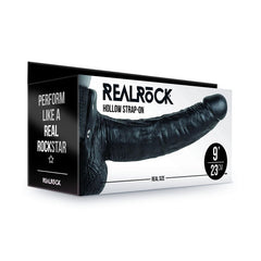 REALROCK Hollow Strapon with Balls - 23 cm Black - Mr and Mrs D's