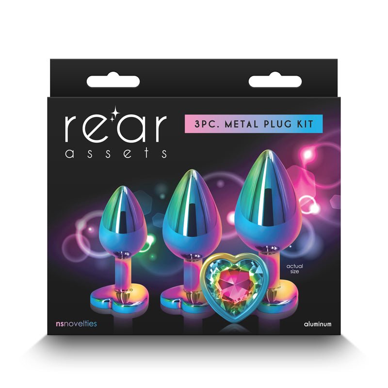 Rear Assets - Butt Plug Trainer Kit - Multicolour - Rainbow Heart - Mr and Mrs D's