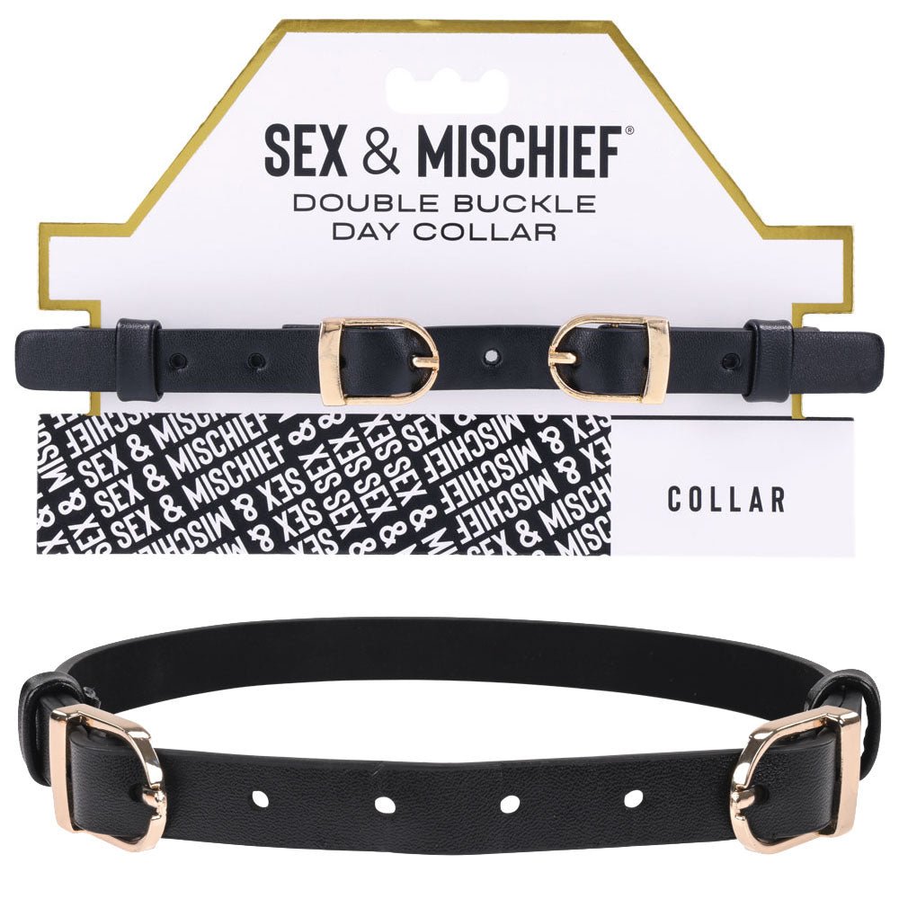 Sex & Mischief Double Buckle Day Collar - Mr and Mrs D's