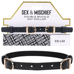 Sex & Mischief Double Buckle Day Collar - Mr and Mrs D's