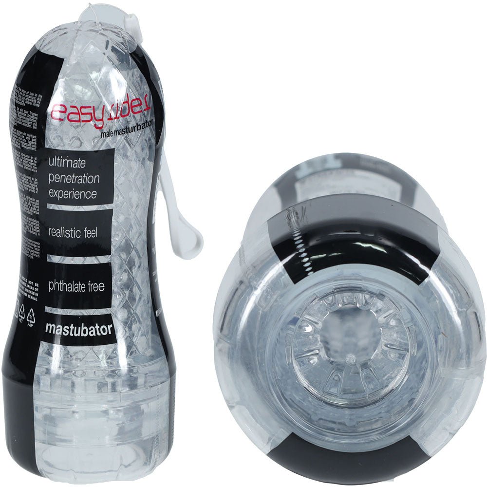SHOTS Easy Rider Round Style Masturbator - Clear - Mr and Mrs D's