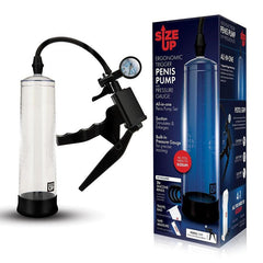 Size Up Ergonomic Trigger Penis Pump with Pressure Gauge - Mr and Mrs D's