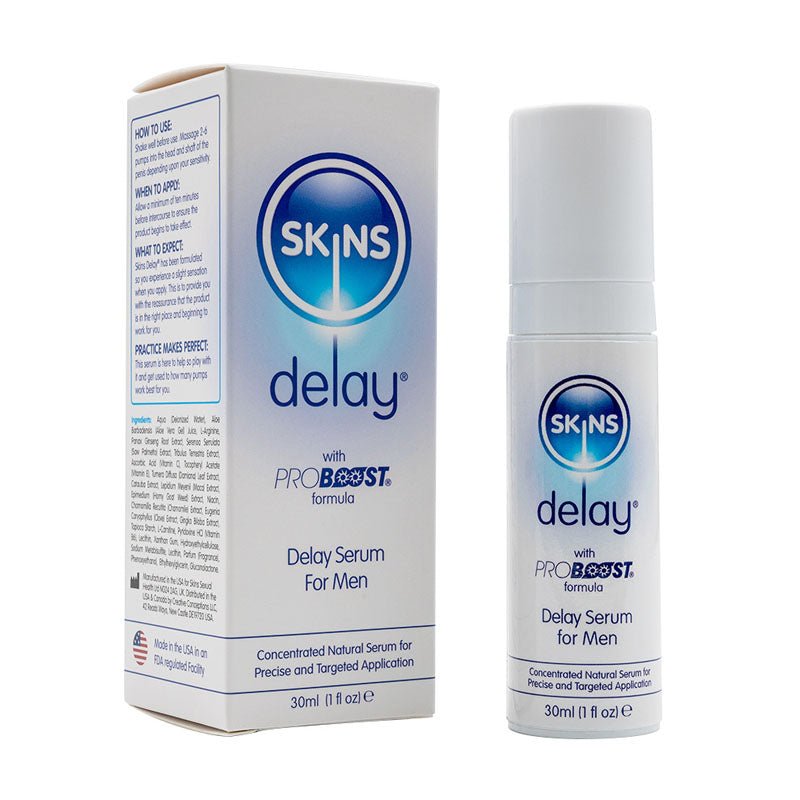 Skins Natural Delay Serum - Delay Gel for Men - 30 ml Bottle - Mr and Mrs D's