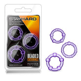 Stay Hard Beaded Cockrings Purple - Mr and Mrs D's
