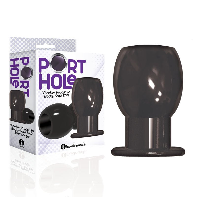 The 9's Port Hole Hollow Butt Plug - Black - Mr and Mrs D's