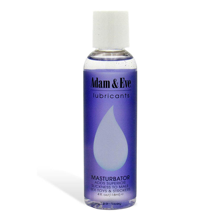 Bottle of Adam & Eve lubricant on a white background