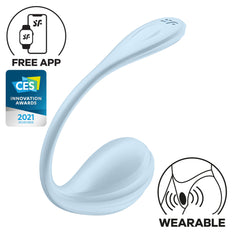 Satisfyer Smooth Petal Wearable Vibrator - Light Blue