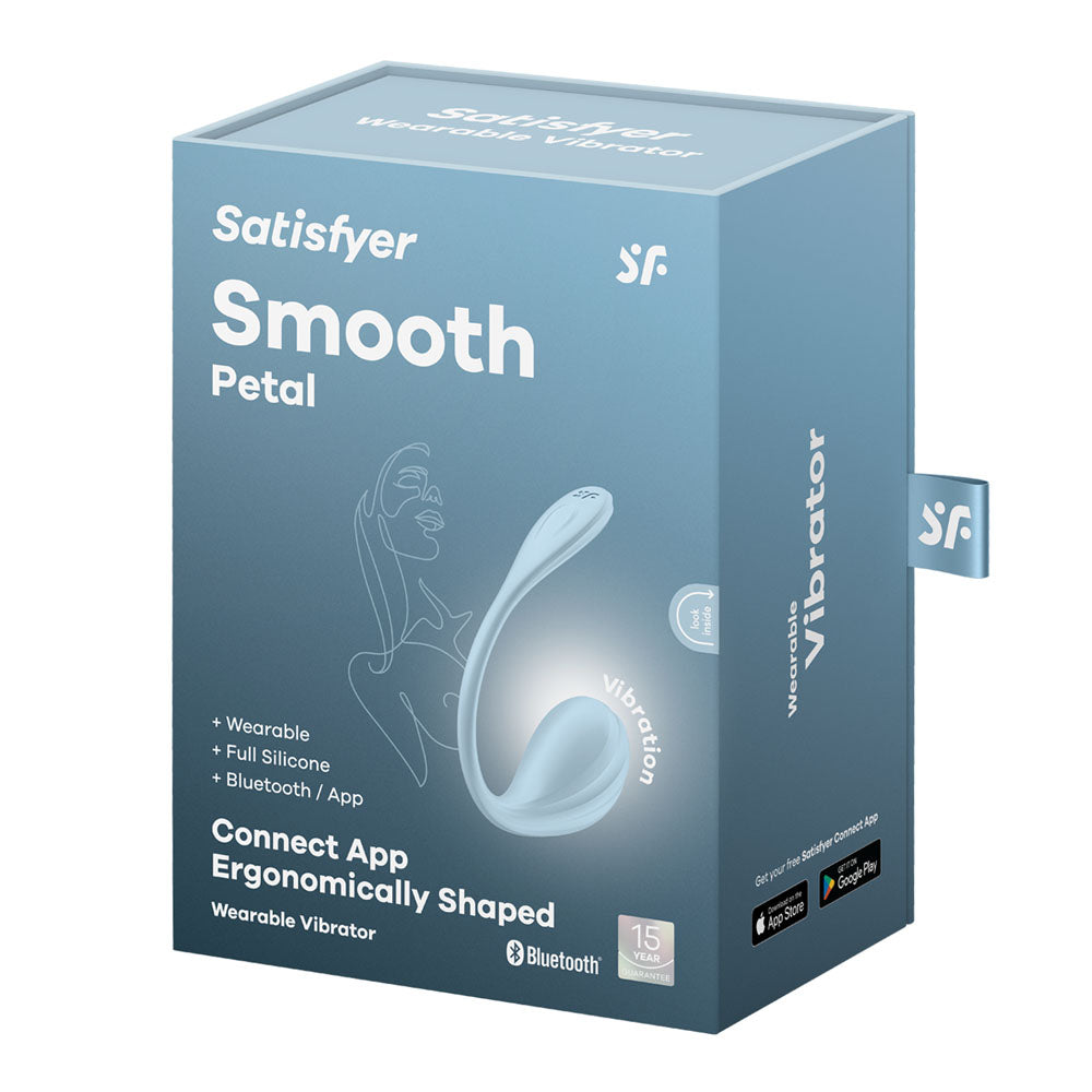 Satisfyer Smooth Petal Wearable Vibrator - Light Blue